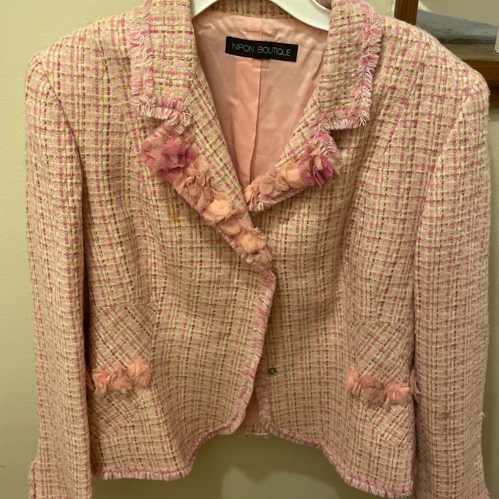 Nipon Boutique Pink Tweed Blazer